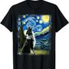 Border Collie Hunde Kunst Van Gogh Sternennacht Border Collie T-Shirt