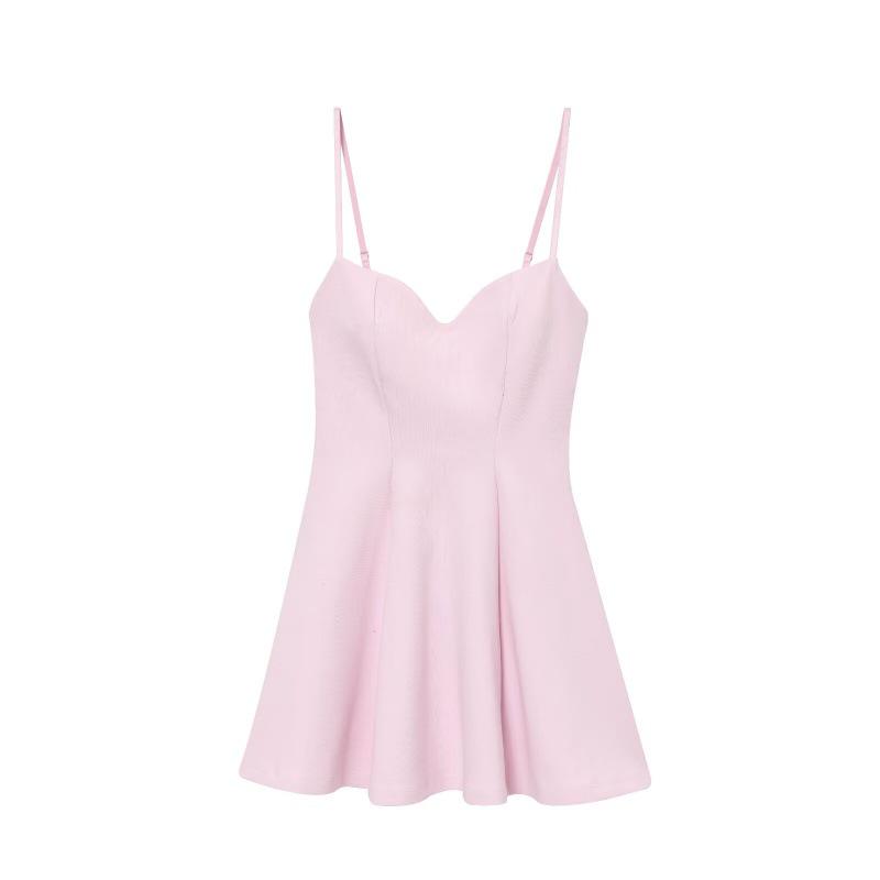 Летние новинки 2025: Женское модное платье-бандо - Стильное и трендовое Medium розовый