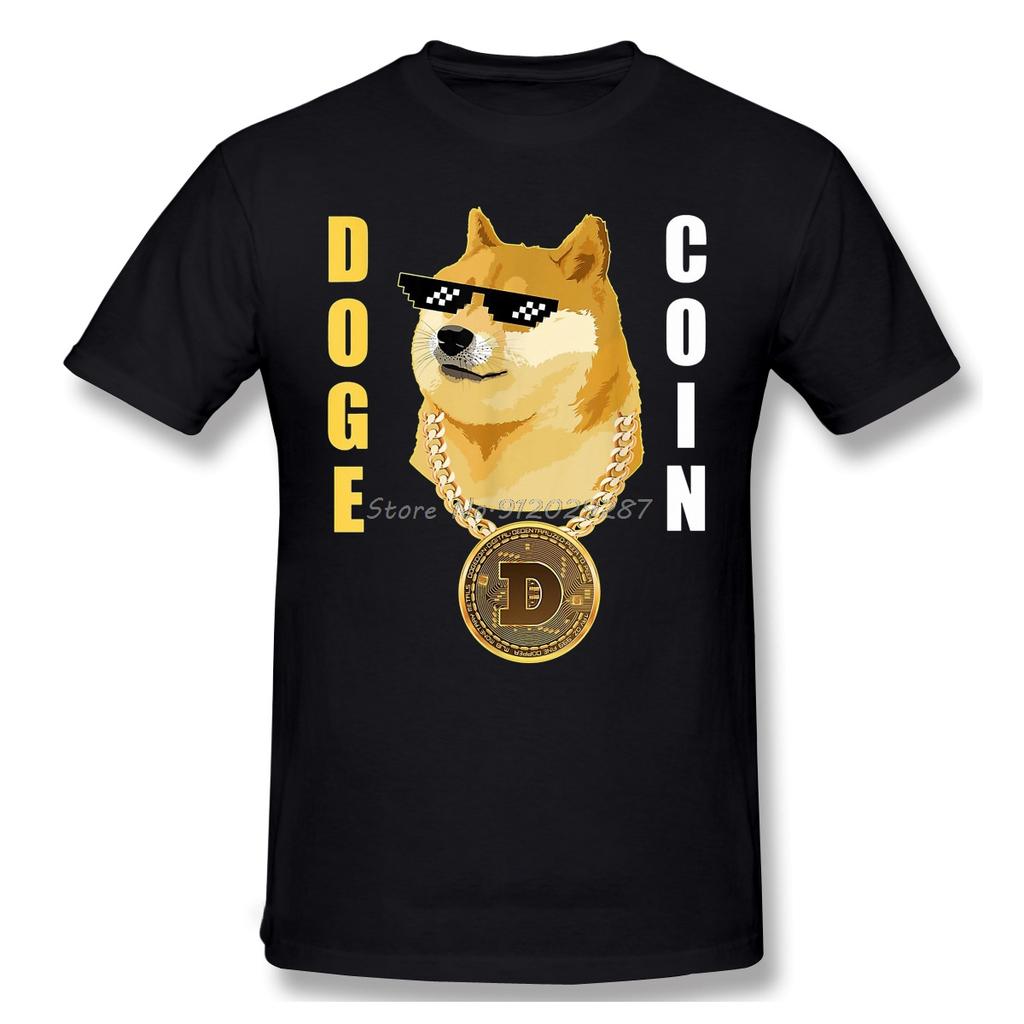 Doge Gansta Crypto Altcoin Shirt Unisex Short Summer Sleeve Tshirt Doge Dogecoin Bitcoin Digital Currency Casual Loose Tshirt