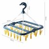 32 Clips Folding Clothes Hanger Dryer Windproof Pants Socks Underwear Plastic Drying Laundry Rack Home Household Accessory