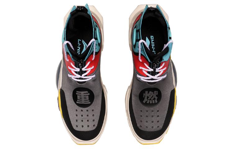 Li Ning Reburn Slip Resistant Abrasion Resistant Slip Resistant Abrasion Resistant High Top Casual Shoes Unisex AGBN054-2