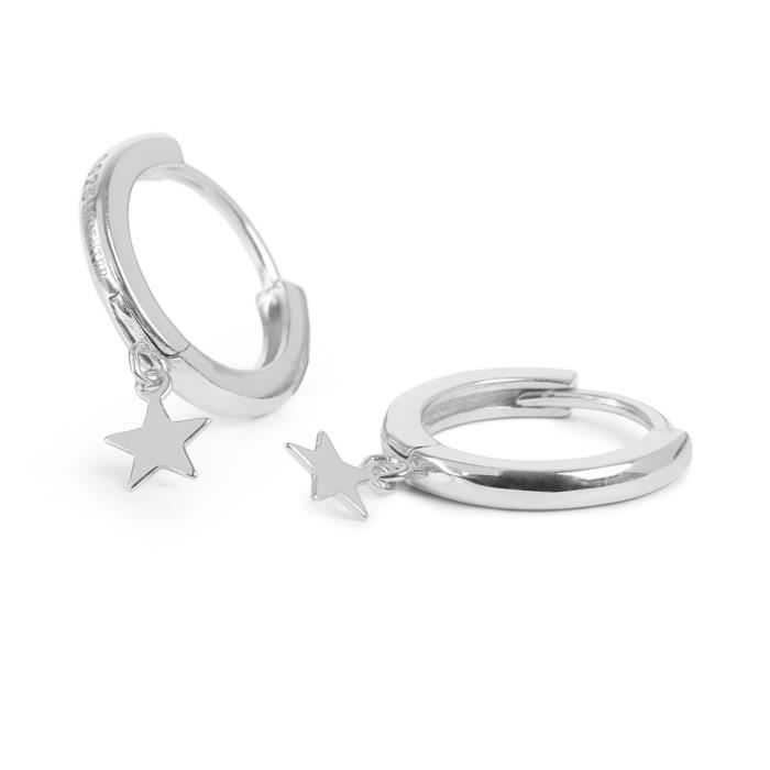 BOUCLES D'OREILLES ÉTOILE ARGENT 925