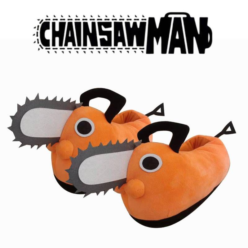 Chainsaw Man Pochita Plush Tug Warm Shoes Children Adult Non Slip Indoor Home