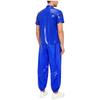 S-3XL Men Waterproof Tracksuit Short Sleeve Front Button Lapel T-Shirt with Elastic Waistband Jogging Pants for Sauna Sweat Rainwear