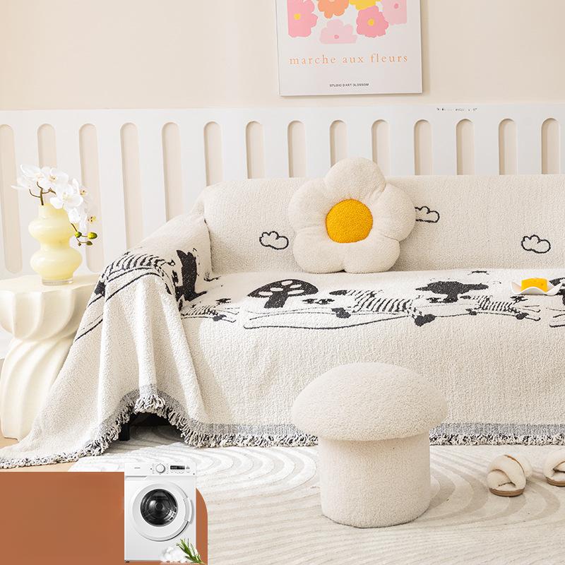 High-End Atmosphere Living Room Plush Zebra Sofa Towel All-Inclusive Universal Dust Cover Cover Nap Wool Blanket