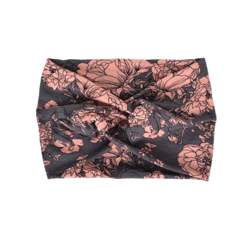 Faixa de cabeça elástica de ioga boêmia europeia e americana – acessório esportivo de cabelo com estampa cruzada de aba larga para mulheres