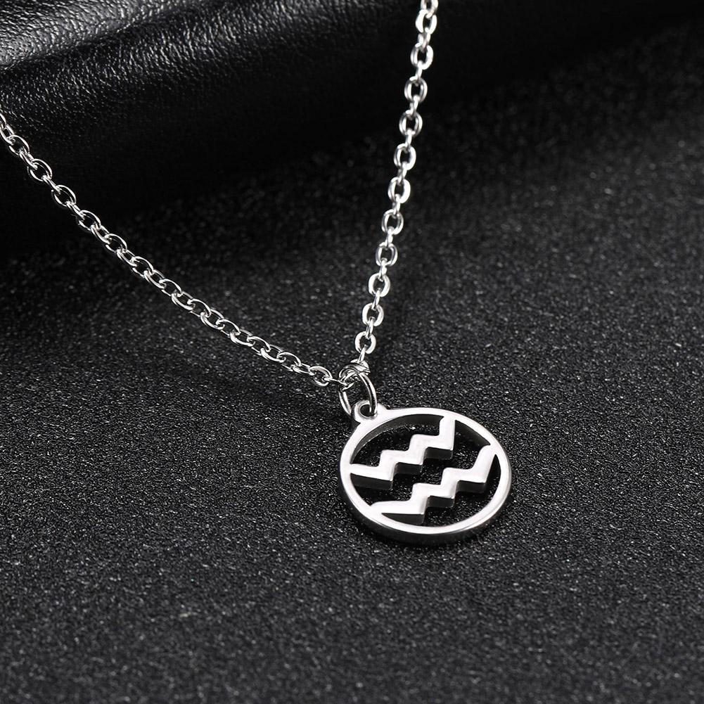Cazador Zodiac Pendant Necklace for Women 12 Constellation Aries Pisces Gemini Chocher Stainless Steel Jewelry Gold Color Gifts