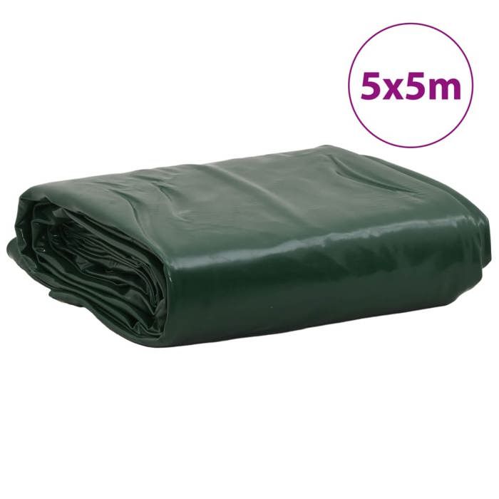 VidaXL Bâche, Couverture de Toit avec Oeillets Métalliques, Bâche de Protection Résistante aux UV Jardin Extérieur, Vert 5x5 156054