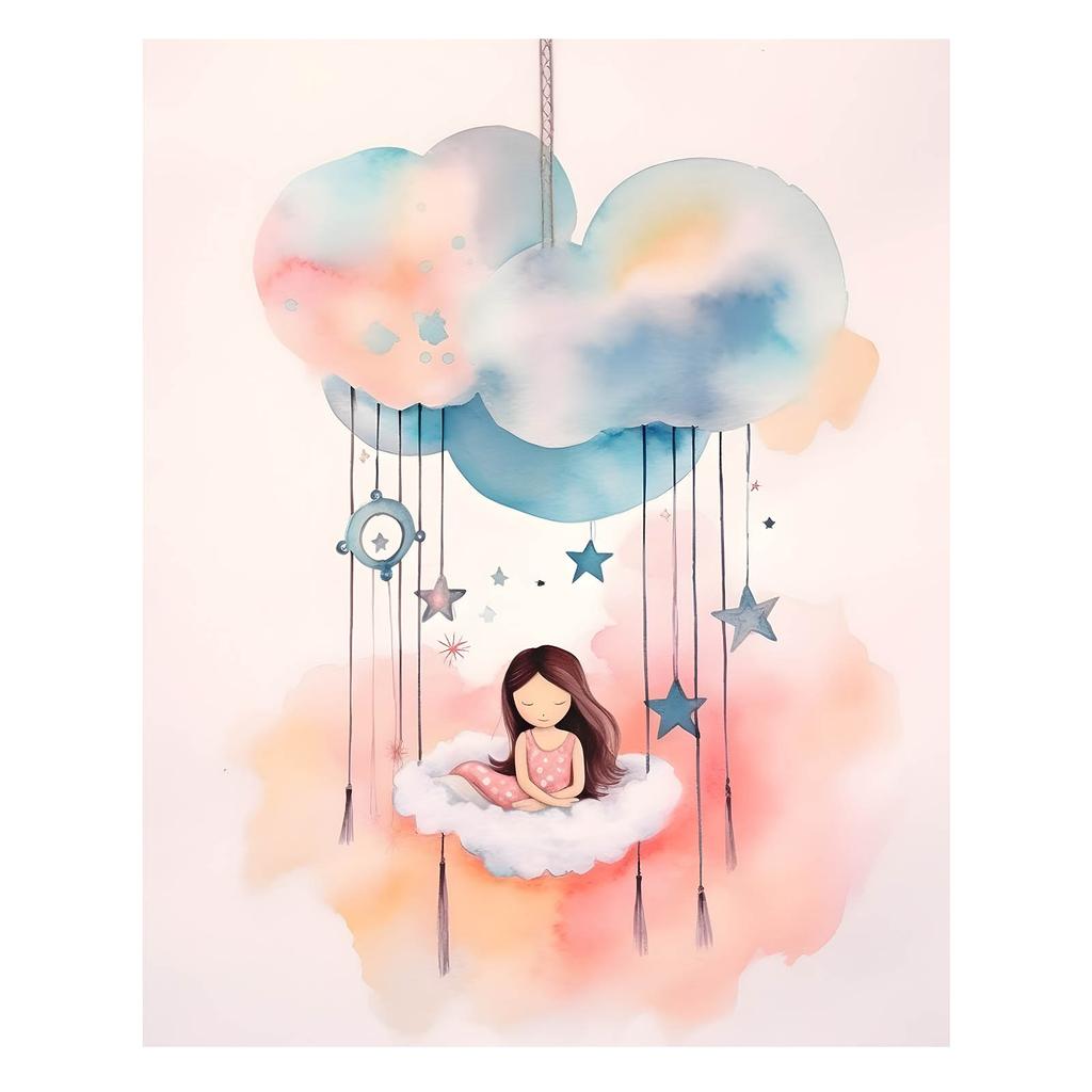 Cloud Carousel of Dreams Cloud Carousel of Dreams, 40X50 Cm, Gold Aluminum Frame, 230 Gsm Matte Paper