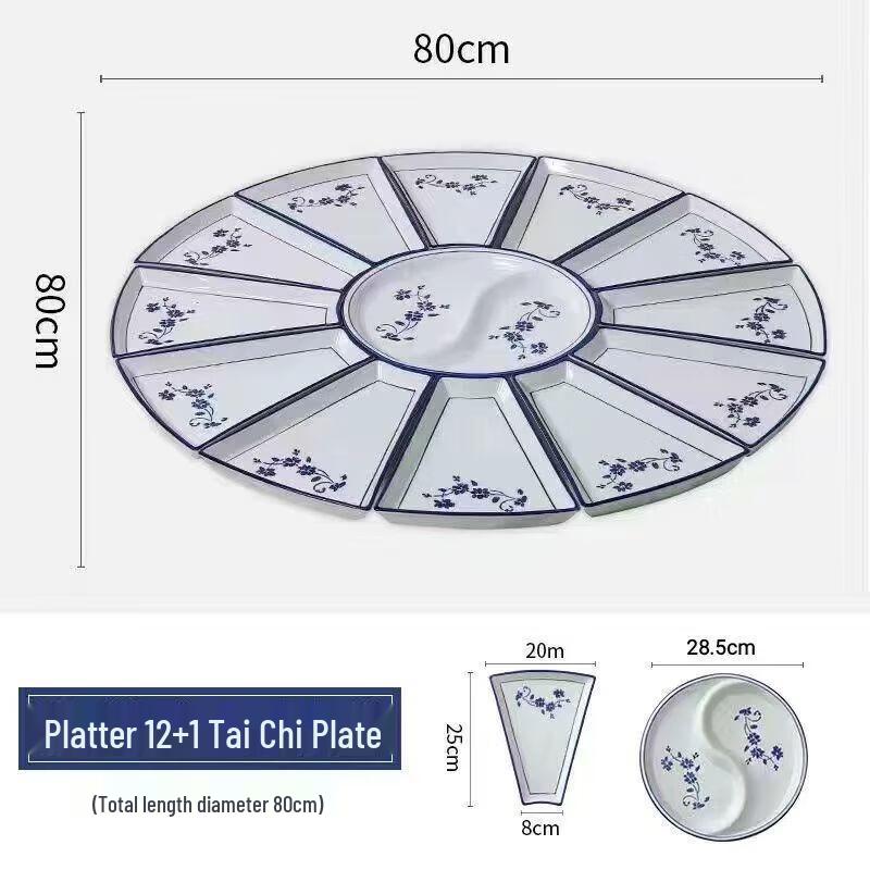 Underglaze Blue and White Ceramic Dinnerware Set