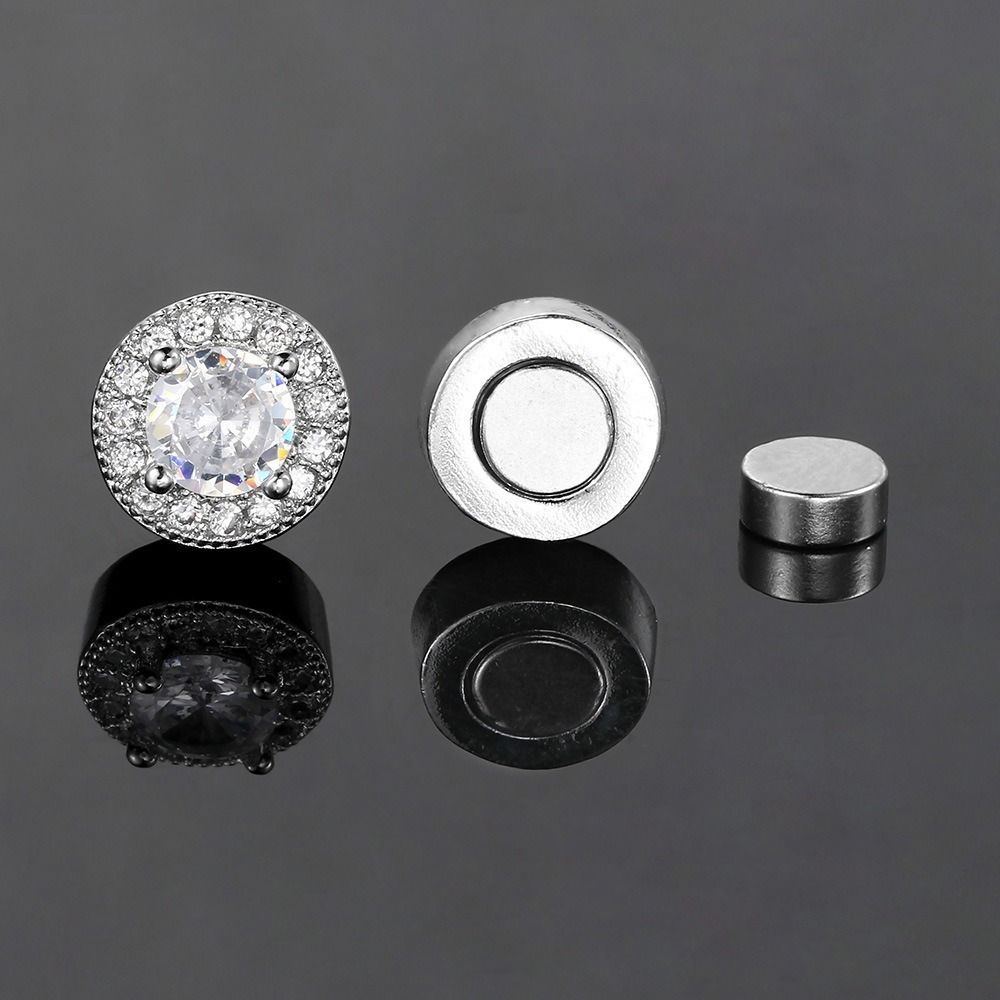 Hip Hop Ear Clip Stainless Steel Magnet Earrings New Fake Piercing  Jewelry Accessories