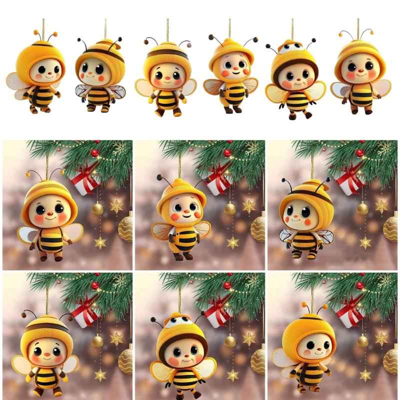 Rear View Mirrorr Access Acrylic Bees Car Mirrorr Hangings Decorations Pendants for Automotive Interior Decorations