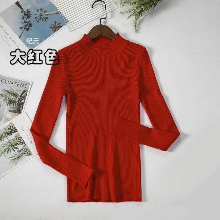 Women's Minimalist Turtleneck Pullover Sweater Warm Knitted Solid Color Basic Tops for Autumn Winter