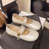 Flat single shoes women's 2025 new spring and summer Mary Jane shoes French gentle wind evening shoes small leather shoes Doudou shoes