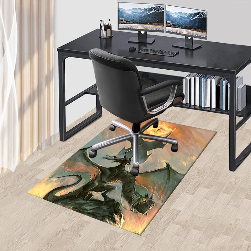 

Dragon,Lord of the Rings Polyester Office Carpet Chair Mats, Home Decor Dormitory Floor Protector with Anti-Skid Backing, Large Area Coverag 60cm by 90cm
