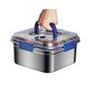 Pojemny, hermetyczny lunchbox ze stali nierdzewnej z pokrywką - Przenośny pojemnik do przechowywania żywności