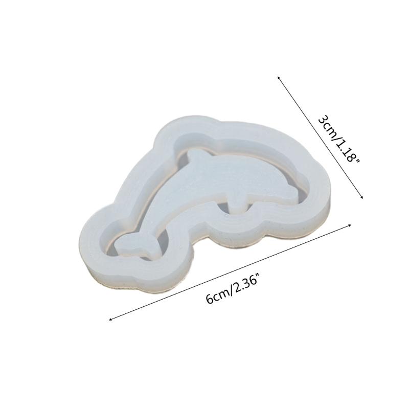 Quicksand Resin Casting Molds Dolphin Shape Resin Art Shaker Mold Crystal Silicone Pendant Molds DIY Keychain Earring