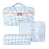 3PCS Makeup Bag Bowknot Quilting Women Cosmetic Bags Portable Zipper Makeup Travel Organizer Storage Handbag Toiletry Pouch 2025