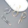 Irregular Lines Exaggerated Metal Dangle Earrings for Women Minimalist Gold Color Asymmetric Twisted Earrings Jewelry Gifts