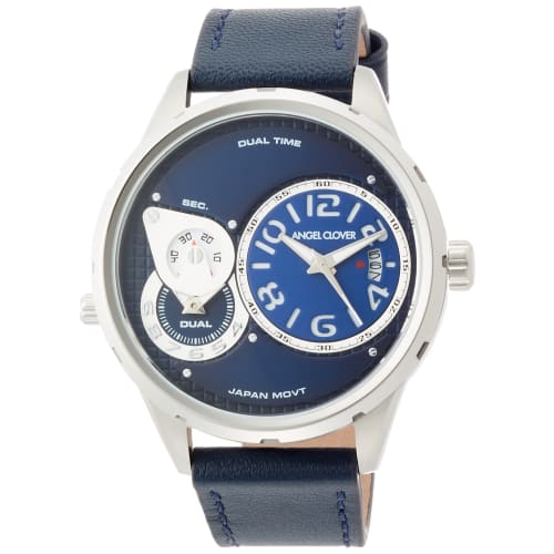 

Angel Clover Duel Men s Watch, Navy Dial, Stainless Steel, Quartz Movement, 47mm, Official Warranty, DU47SNV-NV