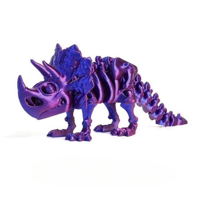 3D Printed Triceratops Rex Figurine – Full Jointed Movable Dinosaur Model, Realistic Desktop Decoration & Birthday Gift