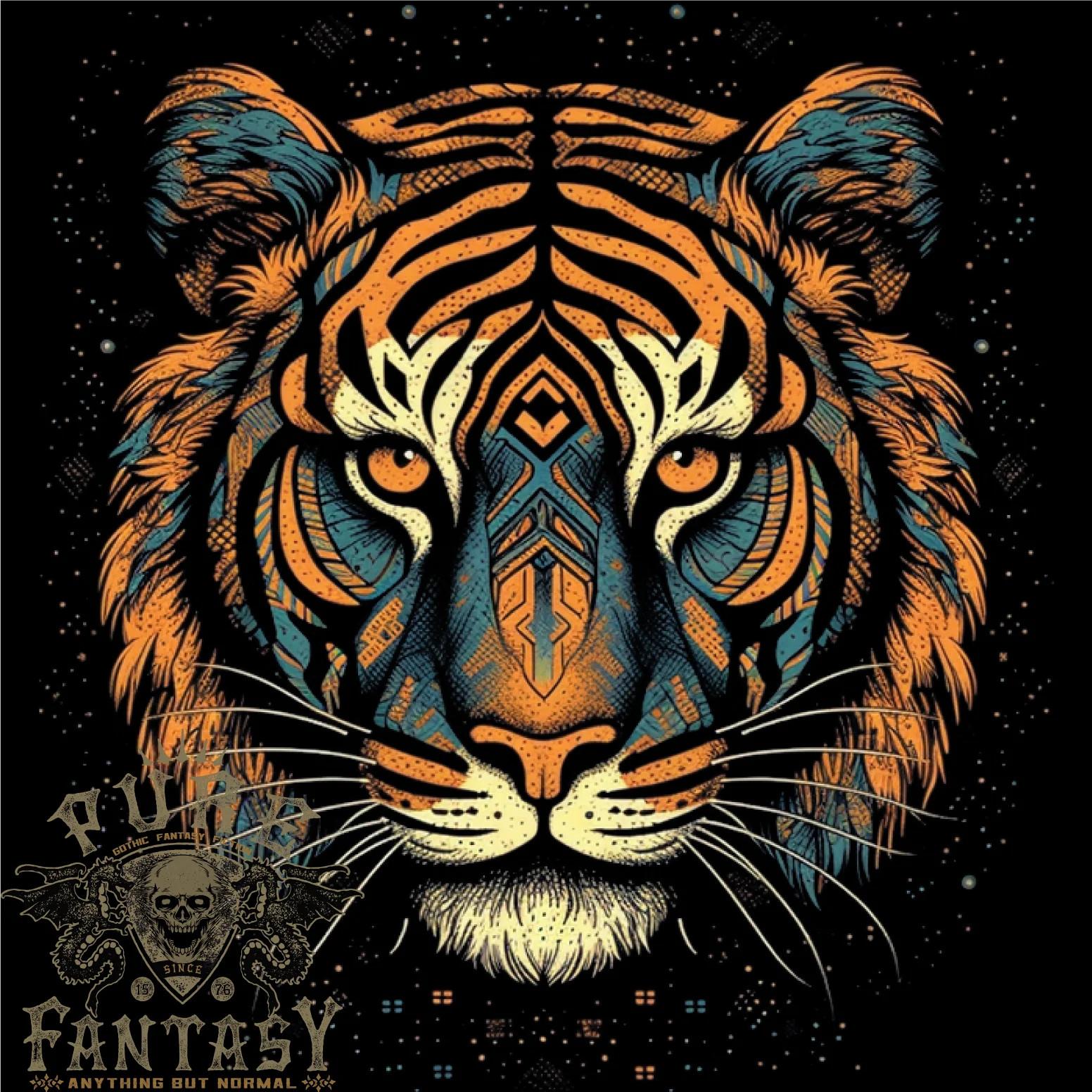 26 A Tribal Tiger Head Fantasy Mens Light Cotton T-Shirt Unisex T-Shirt M
