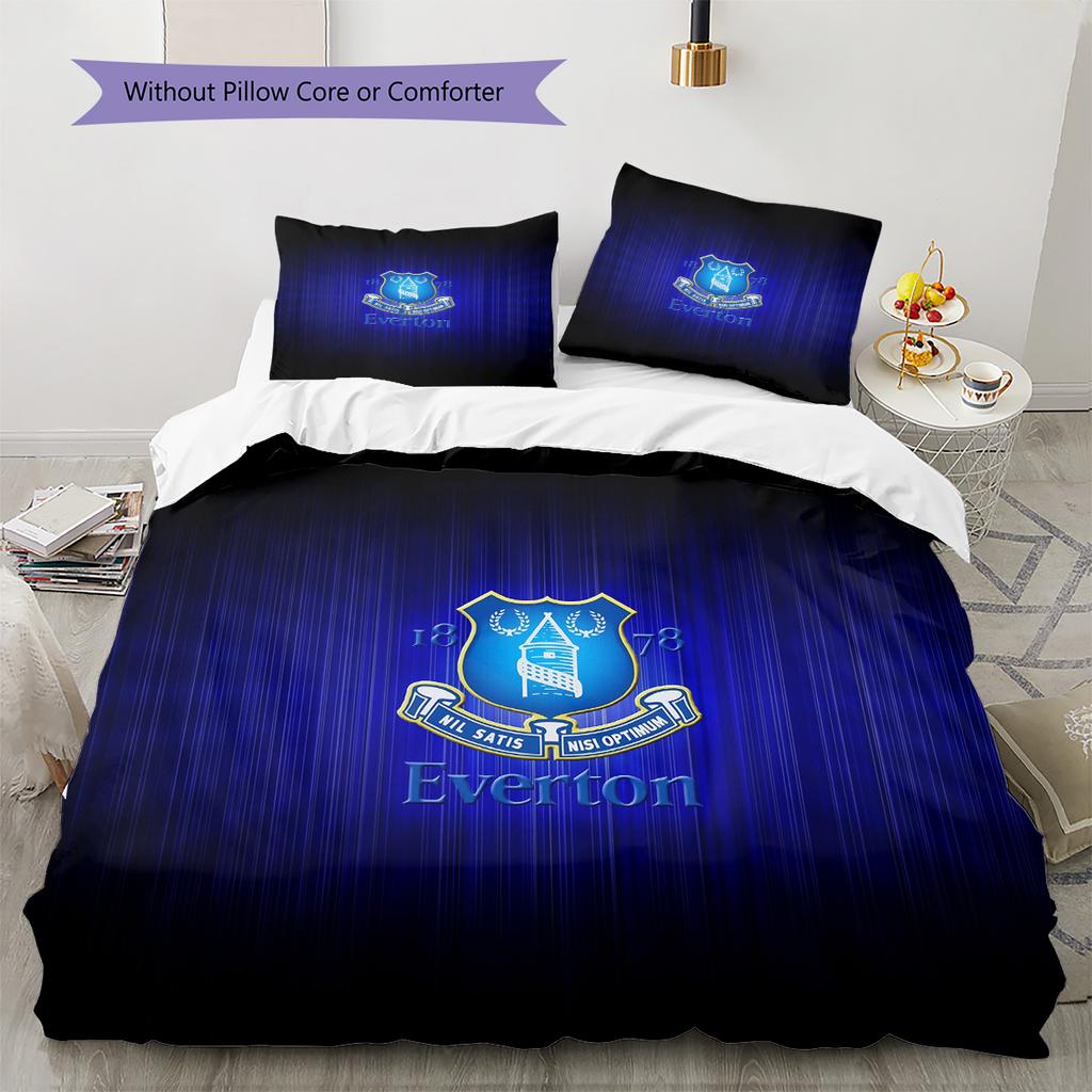 Everton F.C.  Pattern Bedding Quilt Set  Home Decoration  Gift (1 * Duvet Cover + 2 * Pillowcase  Without Core)