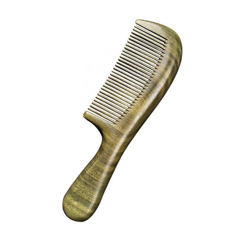 Natural Green Sandalwood Comb for Ladies - Long Hair & Meridian Massage