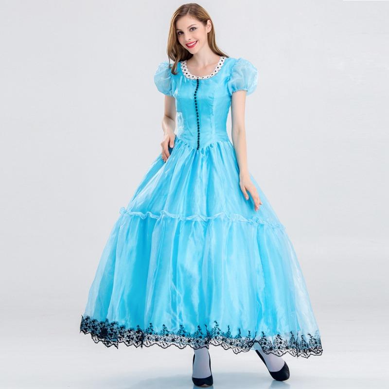 Halloween Costumes Stage Costumes Bright Eyes, Cute Alice Dream Wonderland Princess Costumes Fairy Tales, Princess Dresses