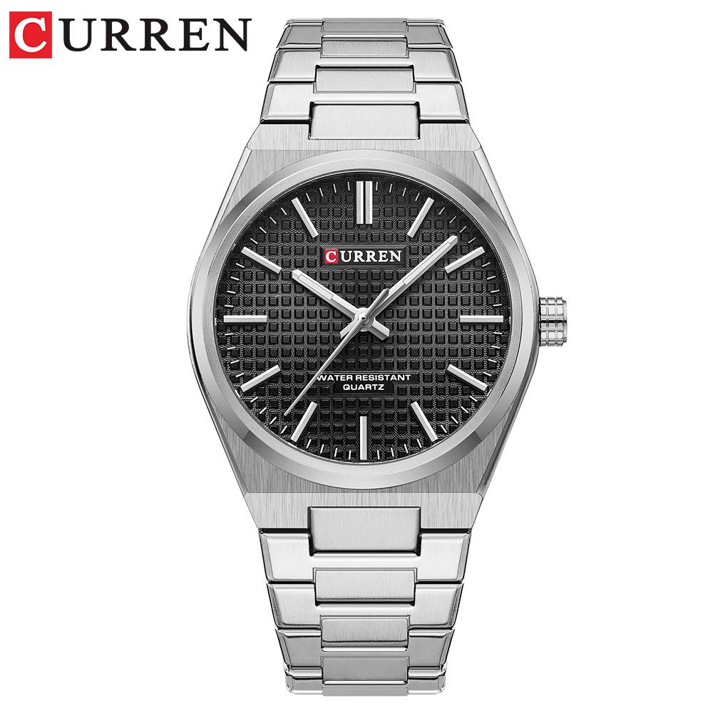 CURREN 8439 Men's Quartz Wristwatch: Simple, Waterproof, Steel Band, Business Style.