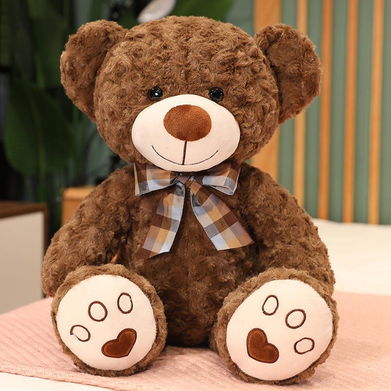 Cute Teddy Bear Plush Toy Soft Cute Couple Bow Tie Hug Bear Doll Girl Bed Hug Sleeping Doll Gift