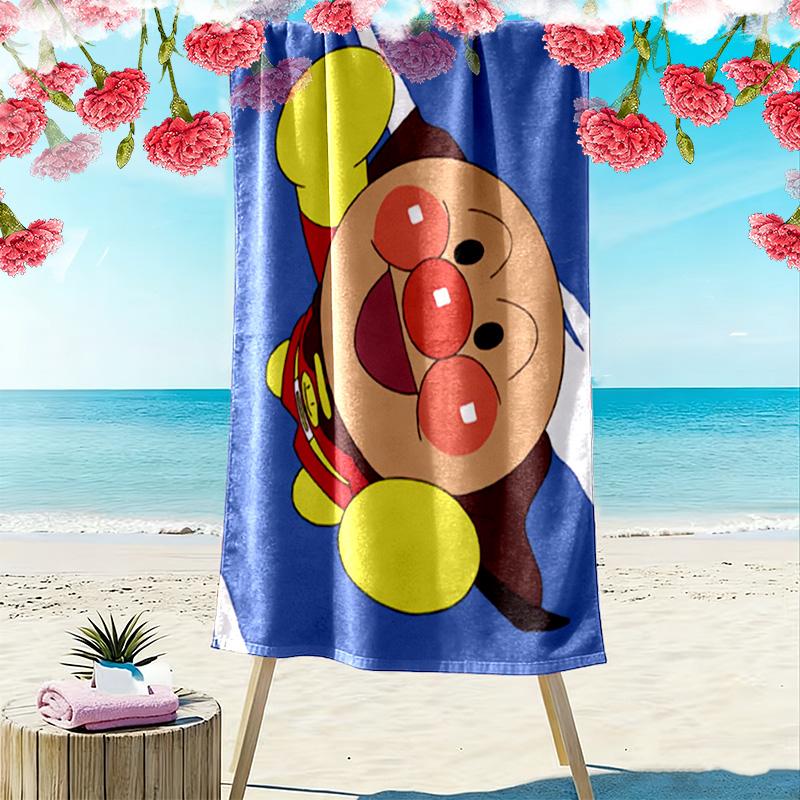 Anpanman 2D Flat Print Beach Towel, Large Soft Quick Dry Towel for Beach Camping Swimming.NSTJ0928343