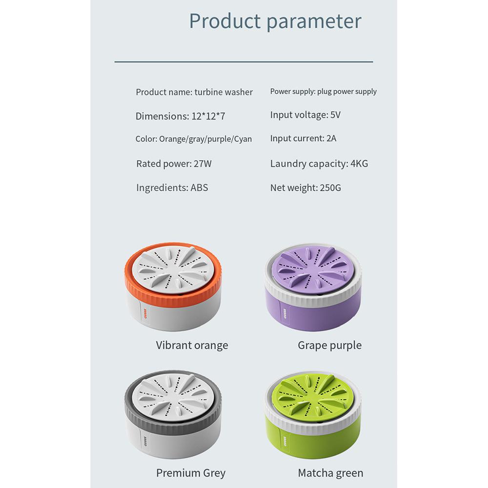 Mini Washing Machine Portable USB Rotating Turbo Fruit Cleaner Ultrasonic Dishwasher For Home Kitchen Travel Remote Control
