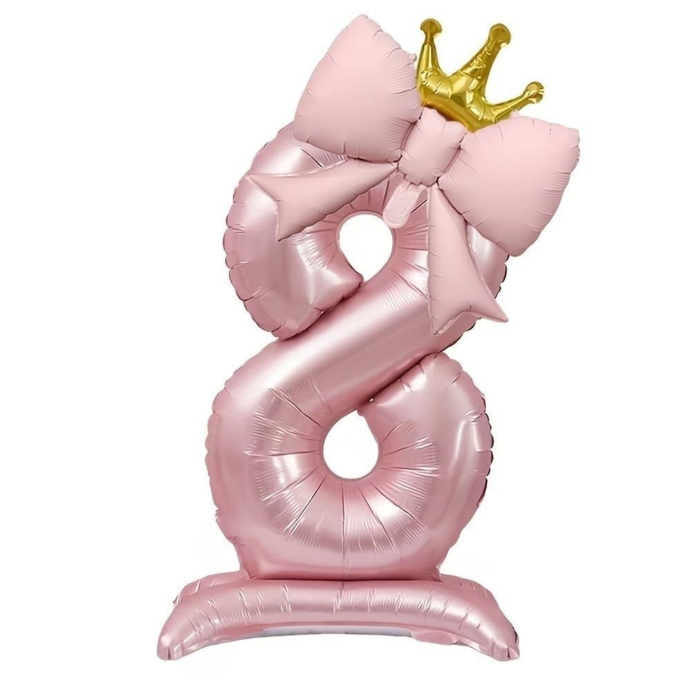 Crown Shape Standing Crown Balloons Pink Color 42 Inch Balloons Wedding Venue Decoration