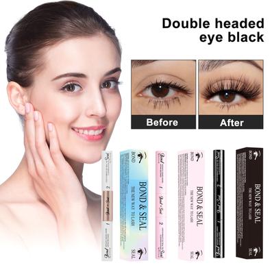 2-in-1 Eyelash Adhere And Seal, Waterproof, Cluster Eyelash Glue Eyelash Extension Glue For All Day Wear Latex-Free Suitable For Sensitive Eye (5g+5g)