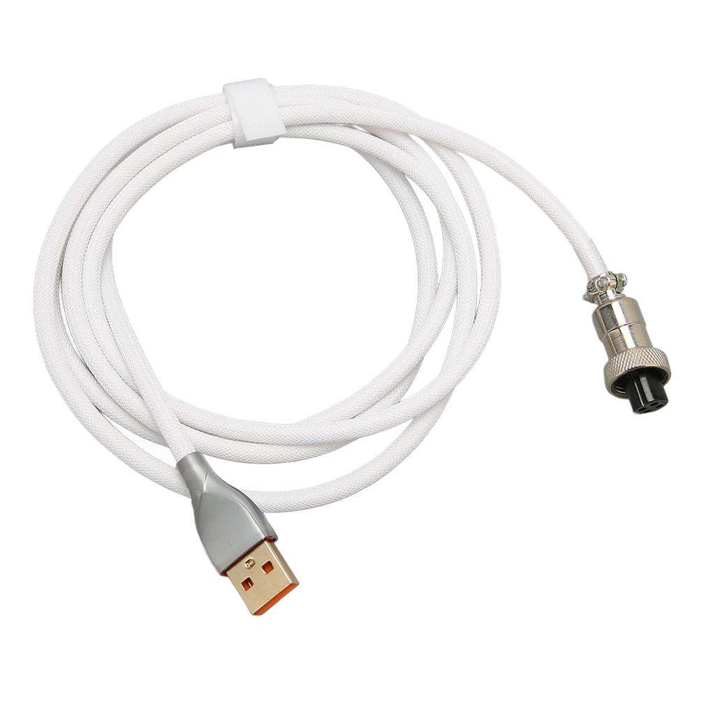 Mechanical Keyboard Cable Double Sve Custom Coiled with Detachable Metal Aviation USB C to USB A Keyboard Aviation Connector