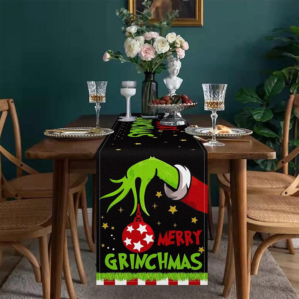 Christmas Table Runners Christmas Decorations Merry Christmas Table Runners Christmas Black Table Runner Xmas Winter Holiday Kitchen Dining Home