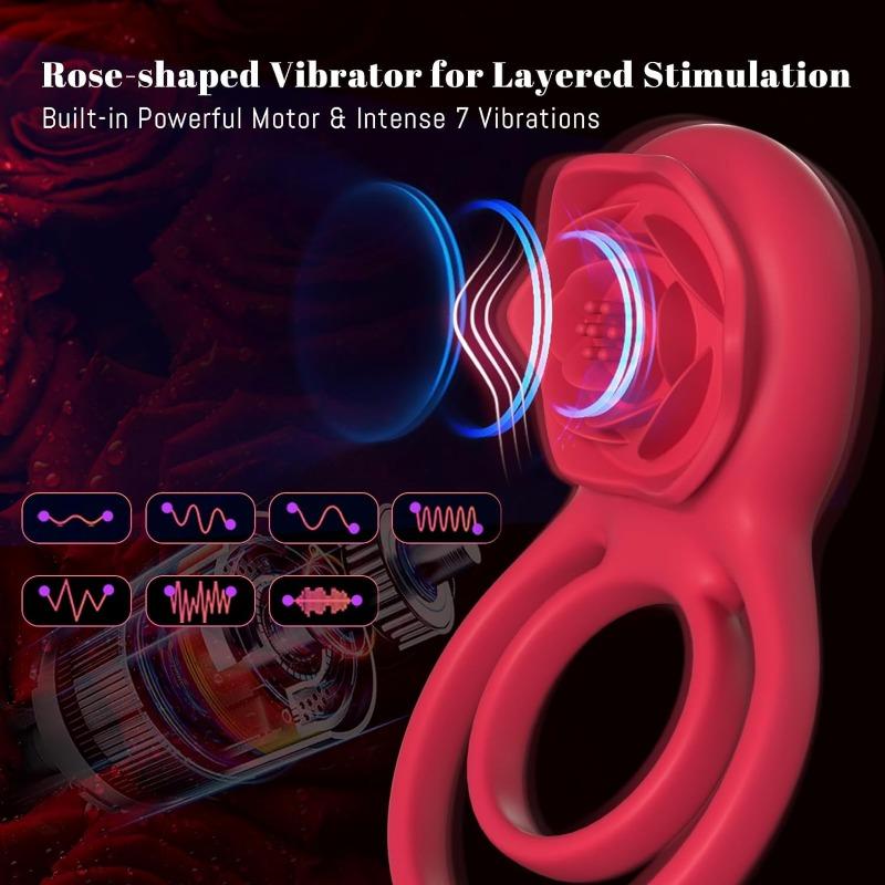 Adult Sex Toys for Men Women, 7 Vibrations Male Couple Sex Toy Vibrator Rings Vibrators for Men
