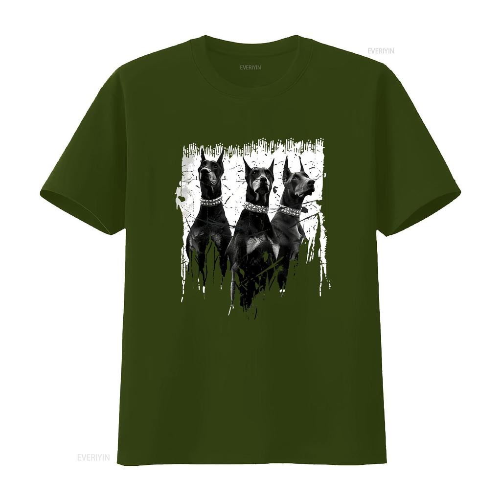 Doberunisex Pinscher Black And White Dog Lovers T Shirt Sweat 14169 Vintage Fashion Homme Streetwear Top For Everyday Wear