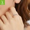 S925 Sterling Silver Cute Pet Paw Print Open Ring, Exquisite And Cute Girl Heart Adjustable Ring Jewelry