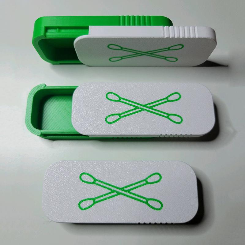 Mini Sliding Cotton Swab Storage Box With Keychain Portable Swab Case For Travel And Daily Use Dust-Proof Keeps Clean!