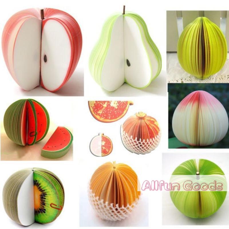 [TG835]3D Fruit Shaped Memo Notepads Cute Creative Design Bright Colors For Office School Note Taking Kids Birthday Gifts