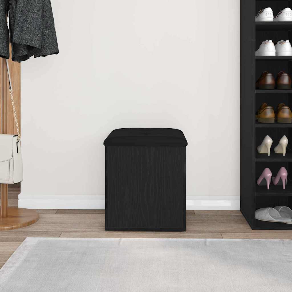 Storage Bench in Black Oak Look 42 x 42 x 45 cm