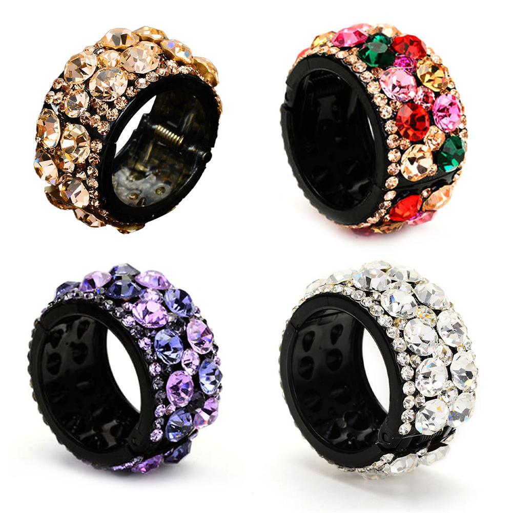 Strass Haar-Pferdeschwanzhalter Clips Kristall Manschette Elastisches Band für Frauen, Haarklammer Hoher Pferdeschwanz Clip Feste Haarnadel