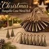 Hangable Christmas Cone Metal Bell Conical Craft Bell New Hanging Bell  Festival Ornament