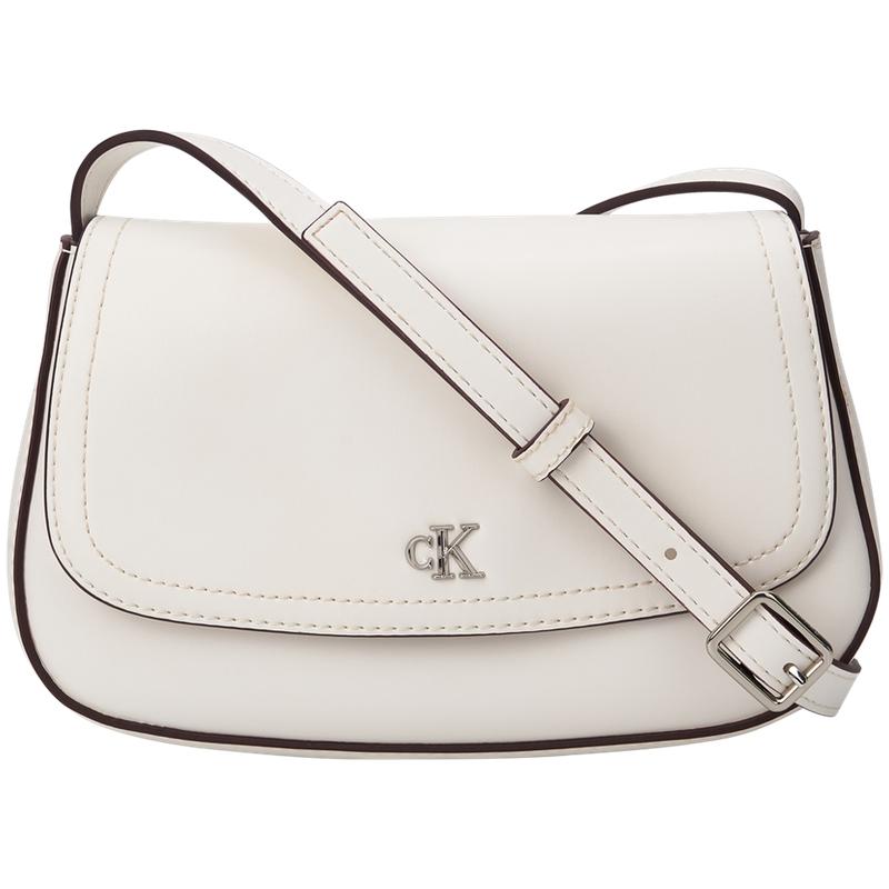 

Calvin Klein Elegant Daily Commuter Metal Letter Flap Shoulder Crossbody Bag Medium Women bags Moonlight-White 4F3421G-4LX Basic Set (Bag)