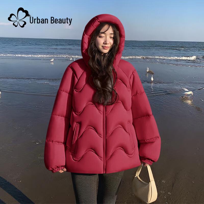 

Women s Hooded Wave Quilted Padded Jacket S