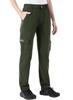 Gopune Women's Trekking Pants, Water-Repellent Quick-Dry Stretch Cargo Pants for Hiking, Golf, Camping, Fishing, UV-Cut Cooling Lightweight (Green, 2L