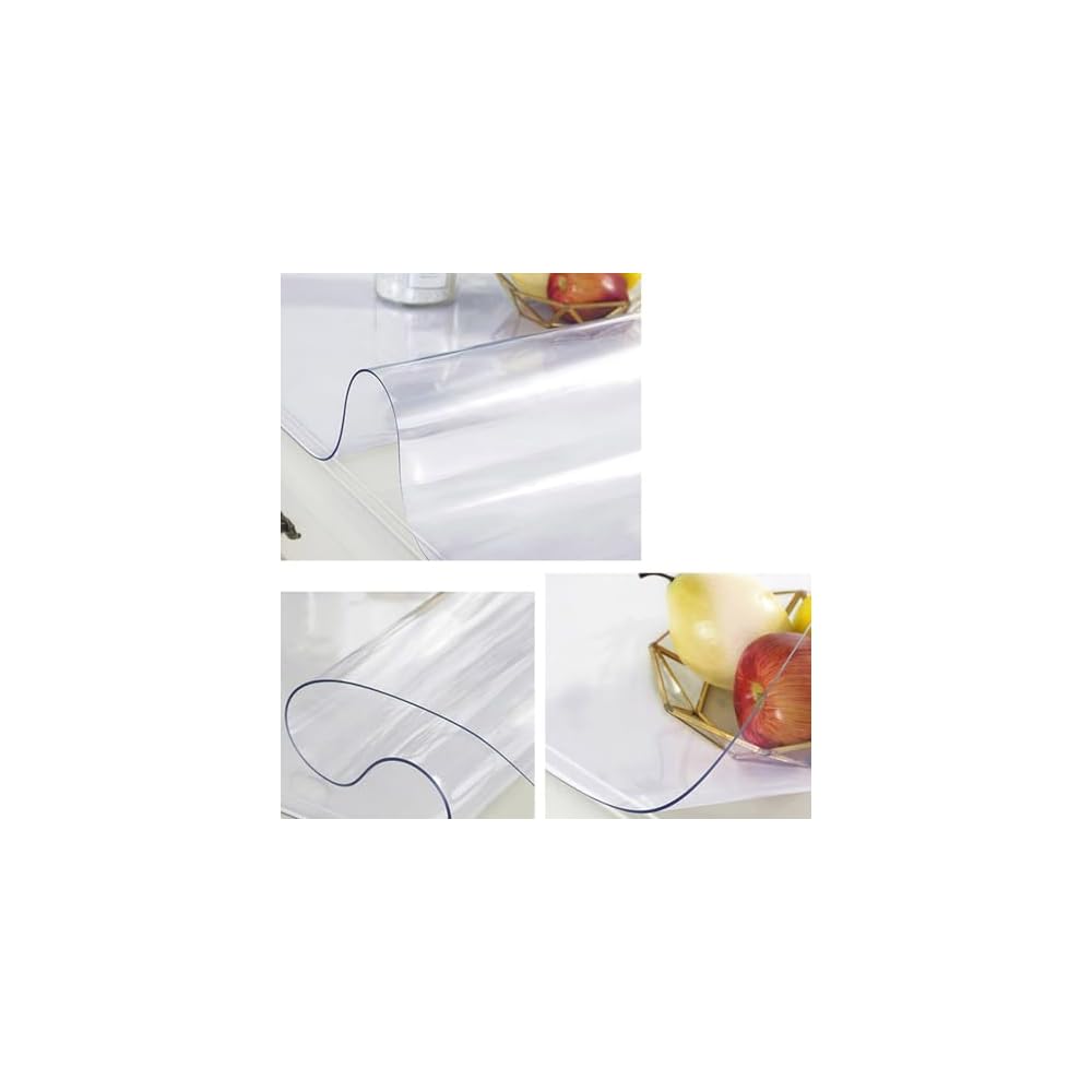 YAHUO Office Supplies PVC Desk Mat, Transparent Table Mat, Vinyl Mat, 1mm Thick, for Study Desks