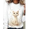 Women's Fashion Casual 3D Print Crew Neck Long Sleeve T-Shirt